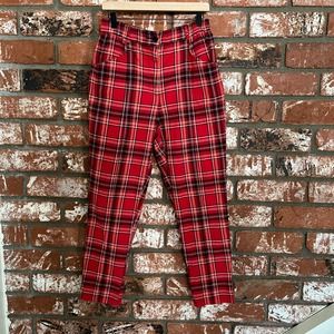 COPY Red Plaid highrise pants